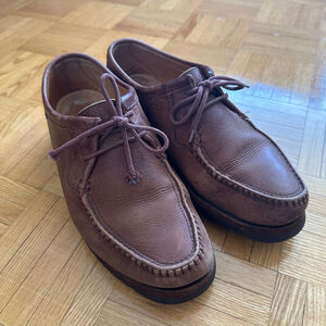 Vintage Paraboot Tyrolean Brown Leather Derby Shoes UK 7 US 8